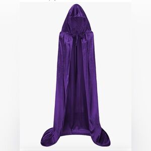 Elegant Purple Hooded Cape